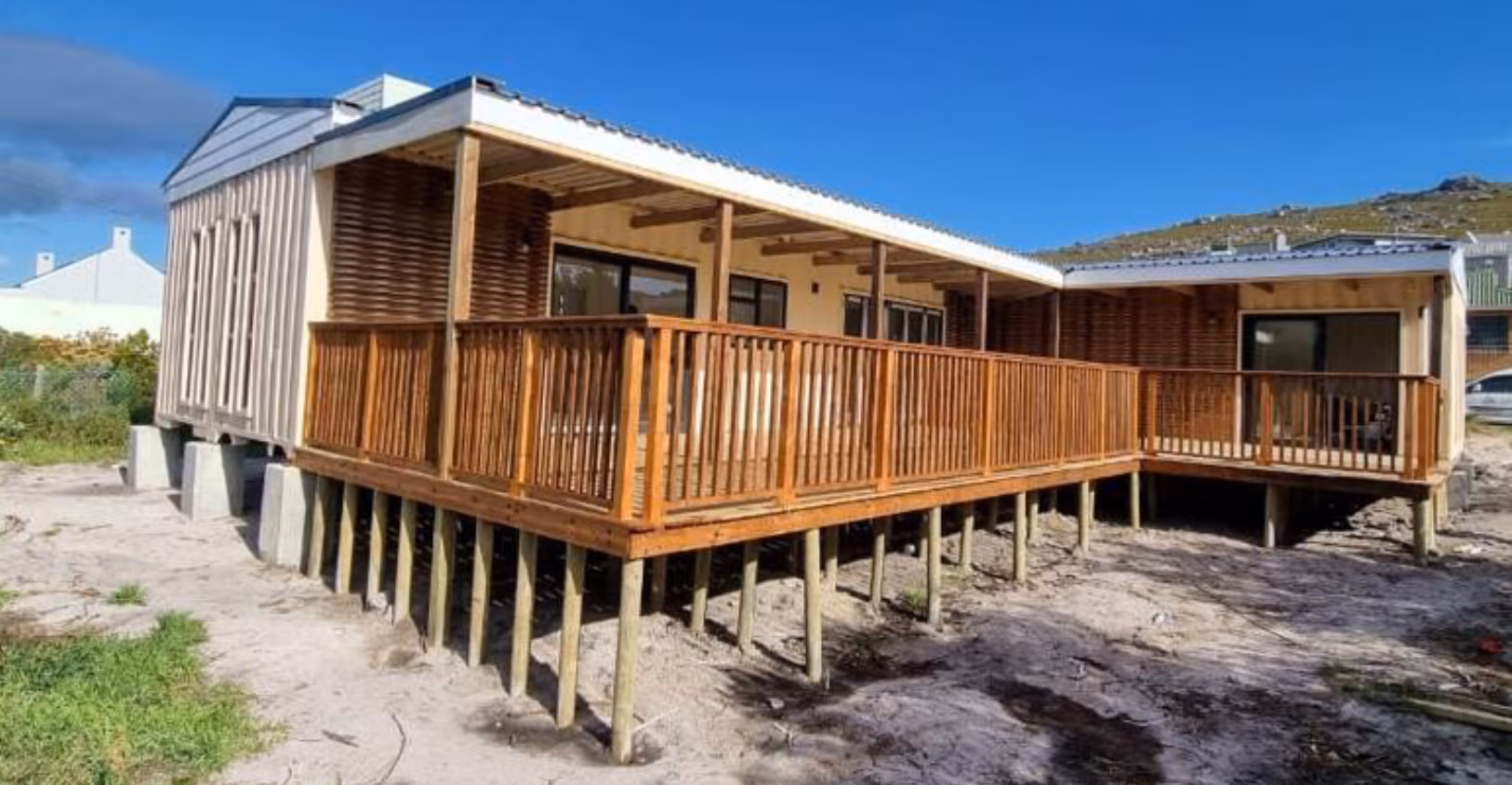 The Big L built on site, with its wraparound timber deck
