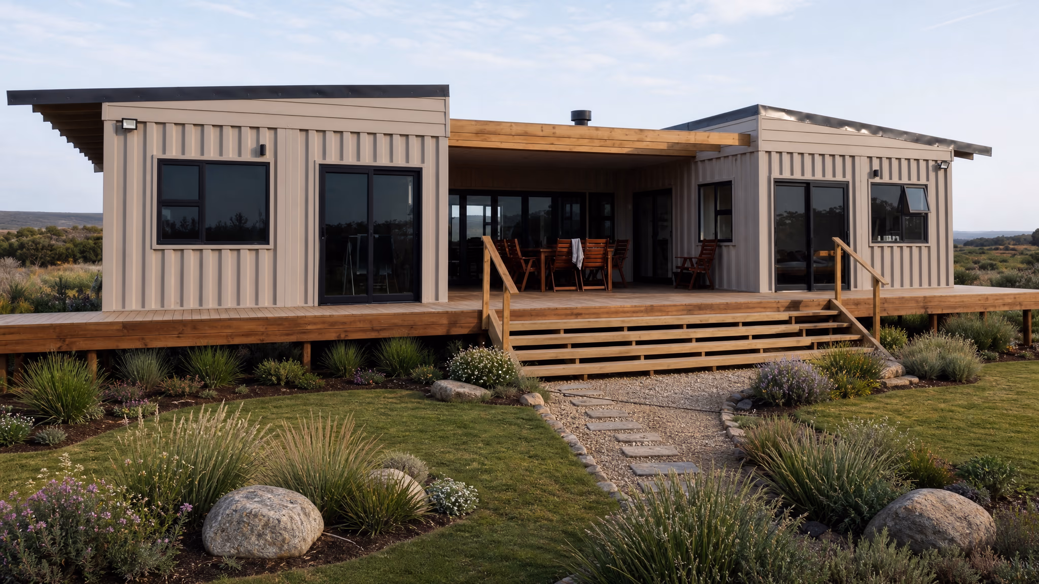 The U Shape's central covered deck between its two wings