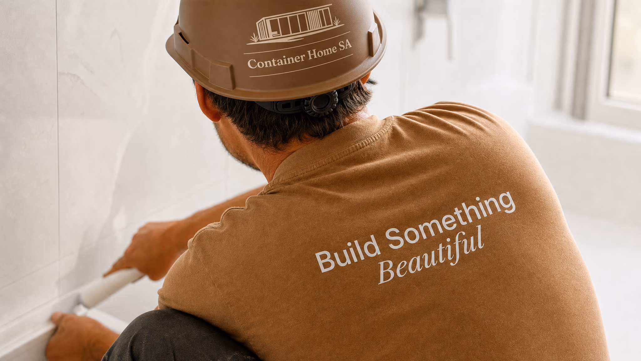 The Container Home SA crew setting a finished home onto its foundations